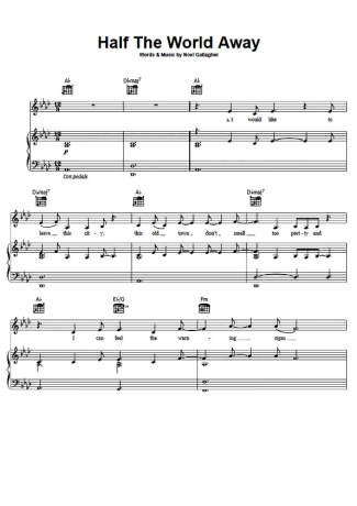 Aurora Half The World Away score for Piano