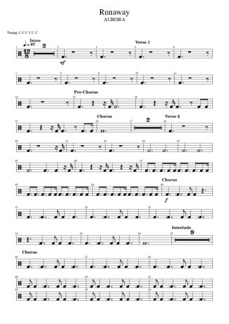 Aurora  score for Drums