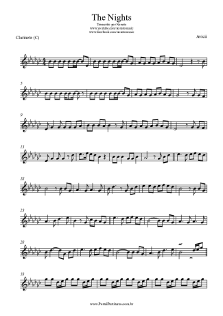Avicii The Nights score for Clarinet (C)