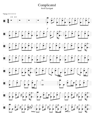 Avril Lavigne Complicated score for Drums