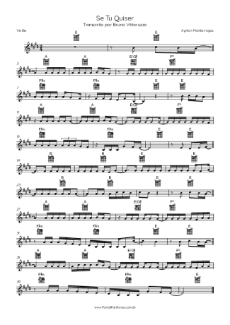 Ayrton Montarroyos Se Tu Quiser score for Acoustic Guitar