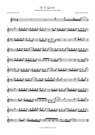 Ayrton Montarroyos Se Tu Quiser score for Alto Saxophone