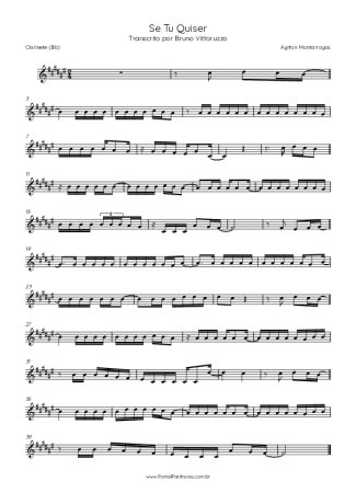 Ayrton Montarroyos Se Tu Quiser score for Clarinet (Bb)