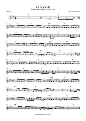 Ayrton Montarroyos Se Tu Quiser score for Keyboard