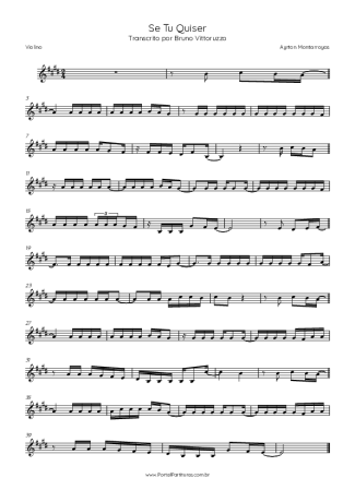 Ayrton Montarroyos Se Tu Quiser score for Violin