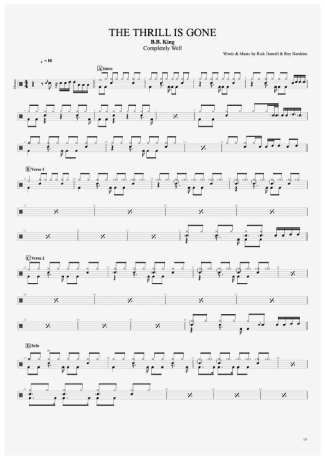B.B. King The Thrill Is Gone score for Drums