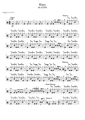 BLASTER Hayy score for Drums
