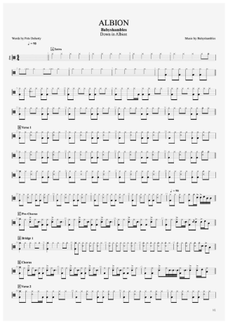Babyshambles Albion score for Drums