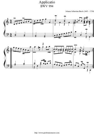 Bach Applicatio BWV 994 (CM)  score for Piano