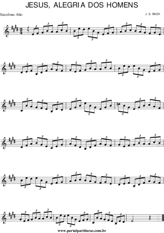 Bach Jesus, Alegria dos Homens score for Alto Saxophone