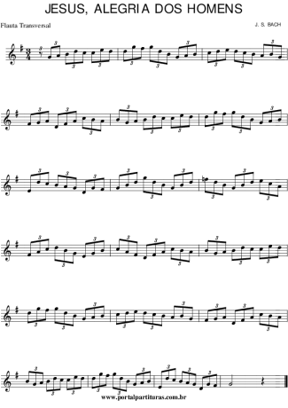 Bach Jesus, Alegria dos Homens score for Flute