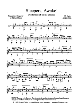Bach Sleepers Awake score for Acoustic Guitar