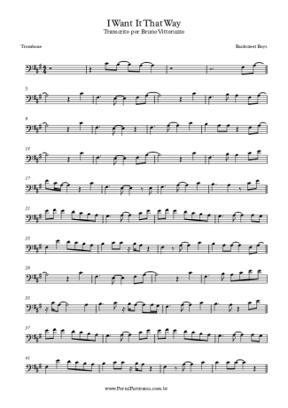 Backstreet Boys  score for Trombone