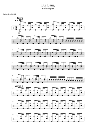 Bad Religion Big Bang score for Drums