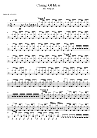 Bad Religion Change Of Ideas score for Drums