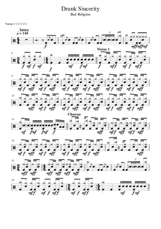 Bad Religion Drunk Sincerity score for Drums