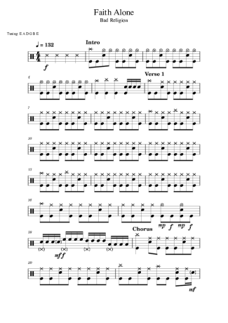 Bad Religion Faith Alone score for Drums