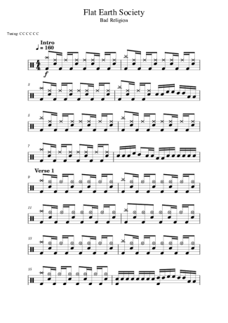 Bad Religion Flat Earth Society score for Drums
