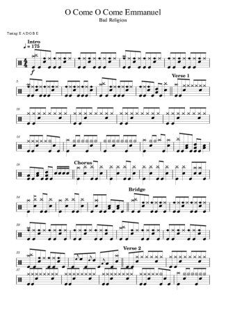 Bad Religion O Come O Come Emmanuel score for Drums