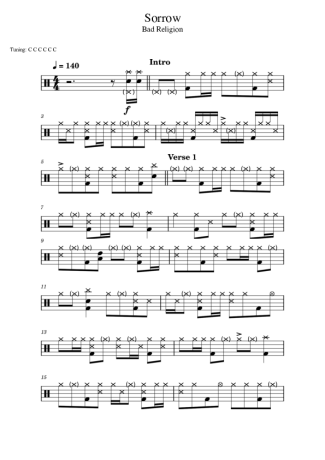 Bad Religion Sorrow score for Drums