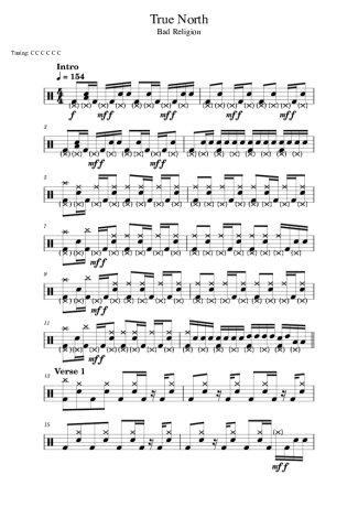 Bad Religion True North score for Drums