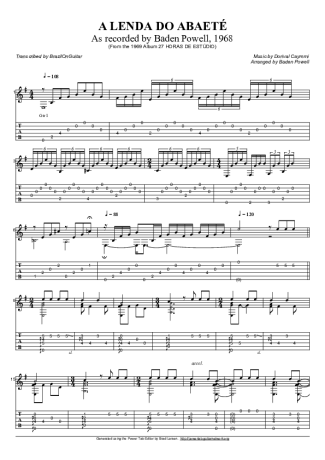 Baden Powell A Lenda Do Abaeté score for Acoustic Guitar