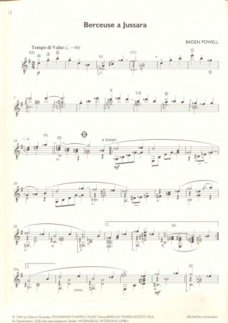 Baden Powell Berceuse A Jussara score for Acoustic Guitar