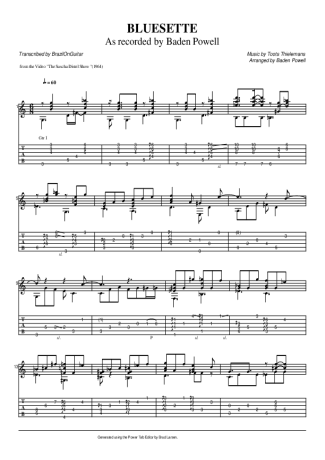 Baden Powell Bluesette score for Acoustic Guitar