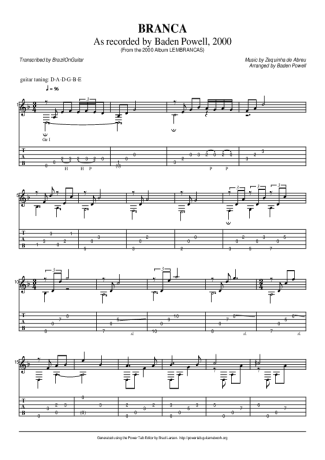Baden Powell Branca score for Acoustic Guitar