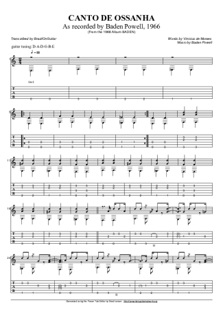 Baden Powell Canto De Ossanha score for Acoustic Guitar