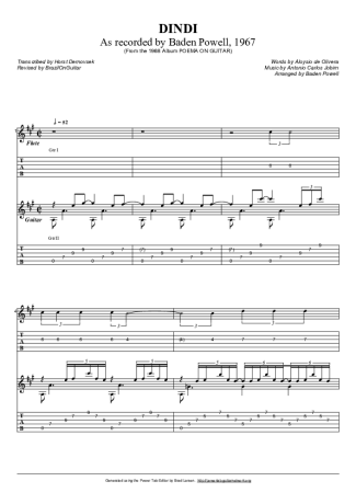 Baden Powell Dindi score for Acoustic Guitar