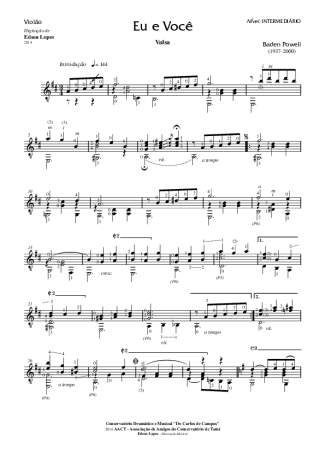 Baden Powell Eu e Você (Valsa) score for Acoustic Guitar