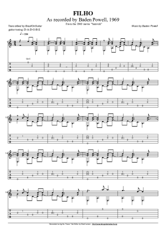 Baden Powell Filho score for Acoustic Guitar