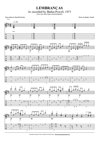 Baden Powell Lembranças score for Acoustic Guitar