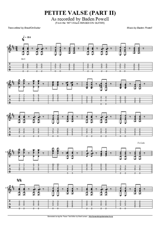 Baden Powell Petite Valse (Part 2) score for Acoustic Guitar