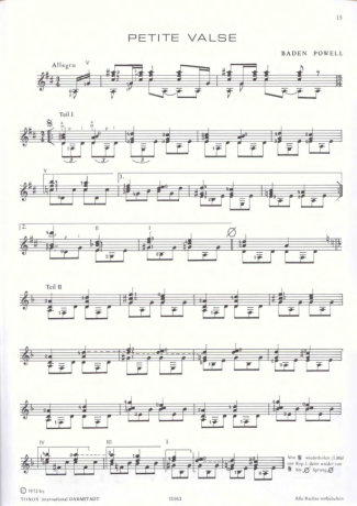 Baden Powell Petite Valse score for Acoustic Guitar