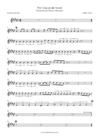 Baden Powell  score for Alto Saxophone