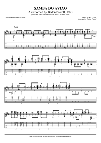 Baden Powell Samba Do Avião score for Acoustic Guitar