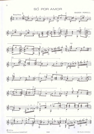 Baden Powell Só Por Amor score for Acoustic Guitar