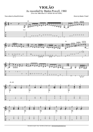 Baden Powell Violão score for Acoustic Guitar