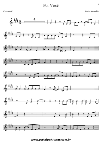 Barão Vermelho Por Você score for Clarinet (C)