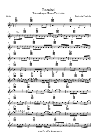 Barões da Pisadinha Recairei score for Acoustic Guitar
