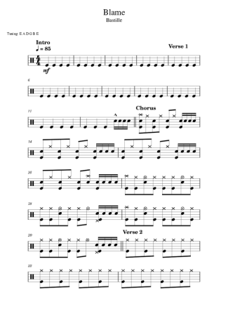 Bastille Blame score for Drums