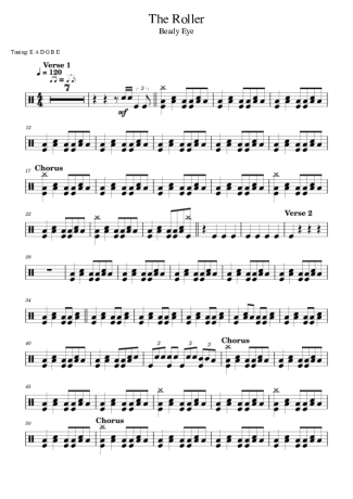 Beady Eye The Roller score for Drums