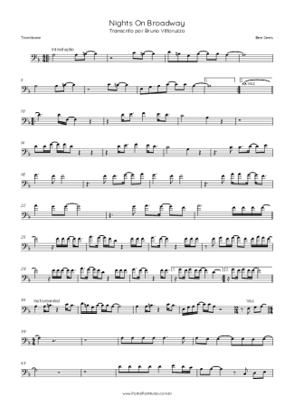 Bee Gees Nights On Broadway score for Trombone