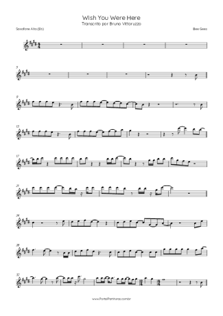 Bee Gees Wish You Were Here score for Alto Saxophone