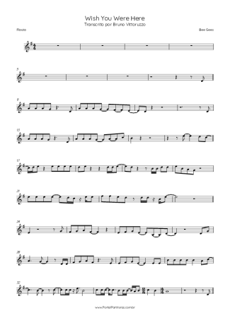 Bee Gees Wish You Were Here score for Flute