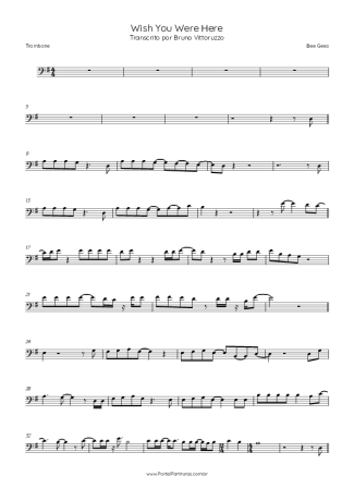 Bee Gees Wish You Were Here score for Trombone
