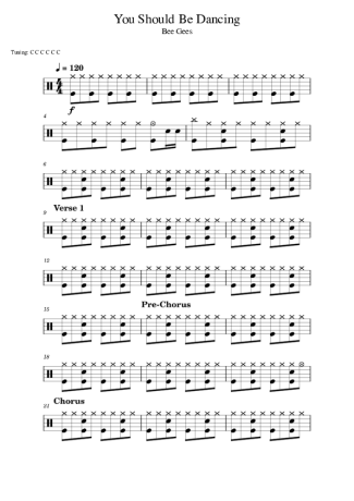 Bee Gees You Should Be Dancing score for Drums