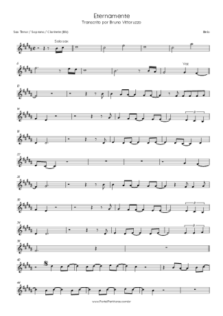 Belo  score for Tenor Saxophone Soprano (Bb)